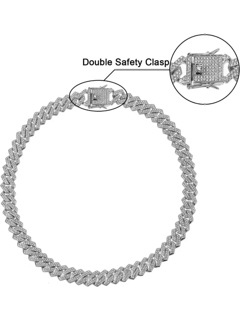 Iced Out Cuban Link Chain Necklace for Men & Women - Stylish Miami Jewelry